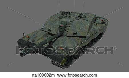 Stock Illustration - Front view of a British Challenger II tank.. Fotosearch