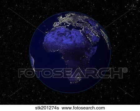 Full Earth at night showing Africa and Europe. View Large Photo Image Stock Photograph - Full Earth at night showing Africa and Europe.. Fotosearch