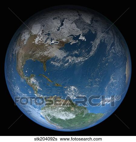 Full Earth featuring North and South America. View Large Photo Image Stock Photograph - Full Earth featuring North and South America.. Fotosearch