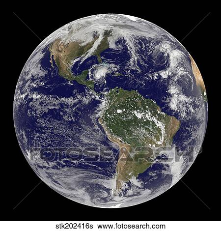 Stock Photograph - Full Earth showing Hurricane Paloma.. Fotosearch