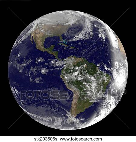 Full Earth showing North America and South America. View Large Photo Image Stock Photograph - Full Earth showing North America and South America.. Fotosearch