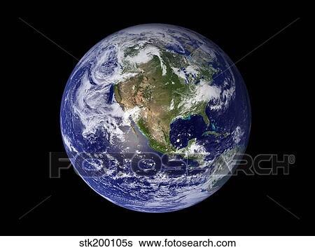 Full Earth showing North America. View Large Photo Image Stock Photograph - Full Earth showing North America.. Fotosearch