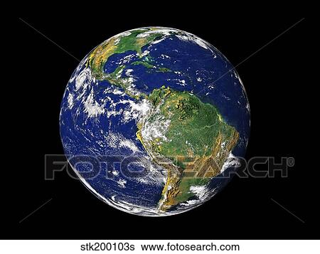 Full Earth showing South America. View Large Photo Image Stock Photograph - Full Earth showing South America.. Fotosearch