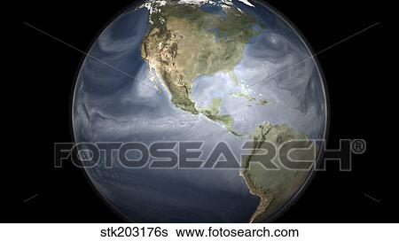 Full Earth view showing water vapor over the Americas. View Large Photo Image Stock Photograph - Full Earth view showing water vapor over the Americas.. Fotosearch
