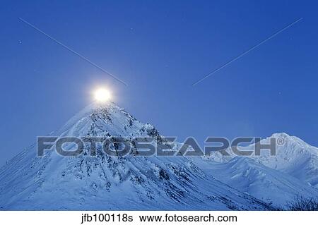 Full moon over Ogilvie Mountains, Canada. View Large Photo Image Stock Photograph - Full moon over Ogilvie Mountains, Canada.. Fotosearch