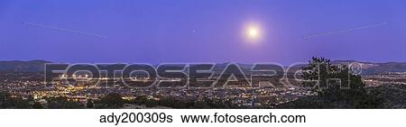 Full moon rising over Silver City, New Mexico. View Large Photo Image Stock Photograph - Full moon rising over Silver City, New Mexico.. Fotosearch
