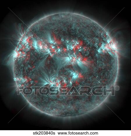 Full Sun with lots of sunspots and active regions in 3D. View Large Photo Image Stock Photograph - Full Sun with lots of sunspots and active regions in 3D.. Fotosearch