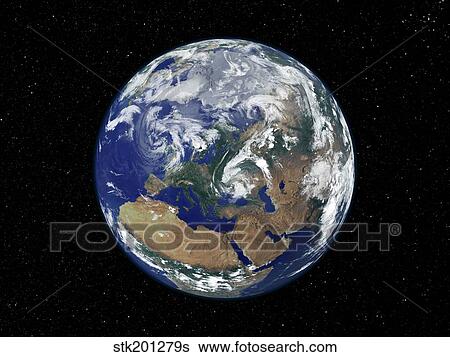 Fully lit Earth centered on Europe. View Large Photo Image Stock Photograph - Fully lit Earth centered on Europe.. Fotosearch