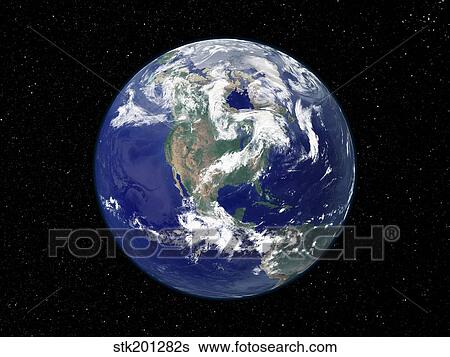 Fully lit Earth centered on North America. View Large Photo Image Stock Photograph - Fully lit Earth centered on North America.. Fotosearch