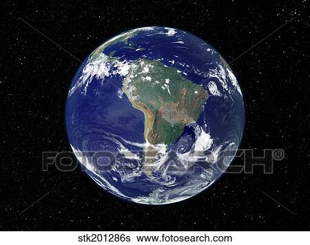 Fully lit Earth centered on South America. View Large Photo Image Stock Photograph - Fully lit Earth centered on South America.. Fotosearch