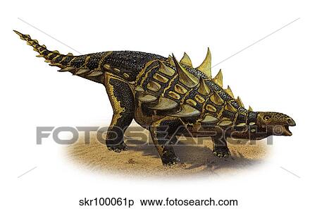 Gastonia burgei, a prehistoric era dinosaur. View Large Illustration Stock Illustration - Gastonia burgei, a prehistoric era dinosaur.. Fotosearch