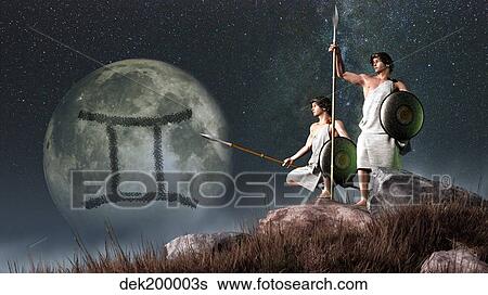 Stock Illustration - Gemini is the third astrological sign of the Zodiac.. Fotosearch