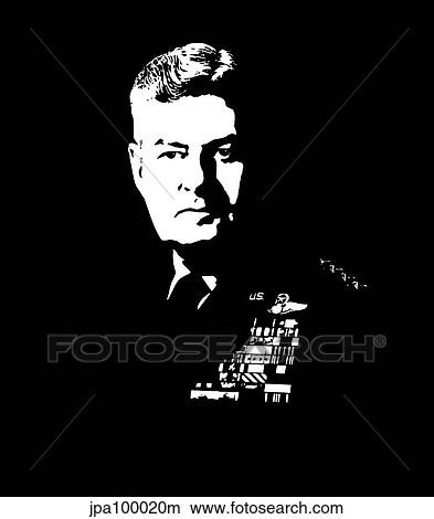Stock Illustration - General Curtis Lemay, vector portrait.. Fotosearch