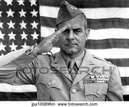 General James Jimmy Doolittle saluting with The American Flag. View Large Photo Image Picture - General James Jimmy Doolittle saluting with The American Flag.. Fotosearch