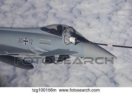 German Air Force Eurofighter Typhoon during in-flight refueling. View Large Photo Image Picture - German Air Force Eurofighter Typhoon during in-flight refueling.. Fotosearch