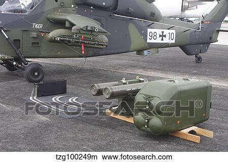 Picture - German Army Tiger helicopter and its weaponry.. Fotosearch