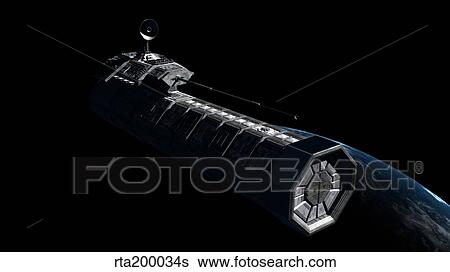 German orbital weapons platform in Earth orbit. View Large Illustration Stock Illustration - German orbital weapons platform in Earth orbit.. Fotosearch
