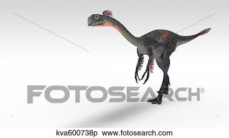 Gigantoraptor dinosaur, white background. View Large Illustration Stock Illustration - Gigantoraptor dinosaur, white background.. Fotosearch
