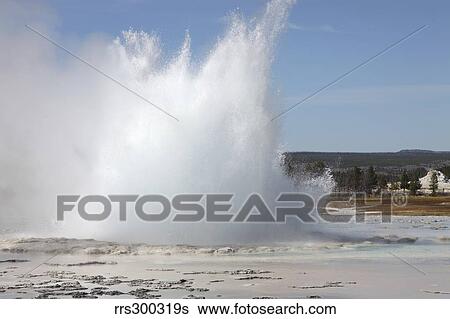 Great Fountain Geyser eruption, Upper Geyser Basin geothermal area, Yellowstone National Park. View Large Photo Image Stock Photograph - Great Fountain Geyser eruption, Upper Geyser Basin geothermal area, Yellowstone National Park.. Fotosearch