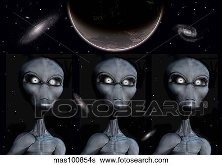 Grey Alien clones. View Large Illustration Stock Illustration - Grey Alien clones.. Fotosearch