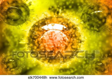 Drawing - Group of H5N1 virus with glassy view.. Fotosearch