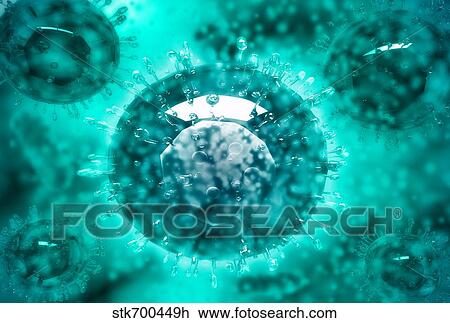 Drawing - Group of H5N1 virus with glassy view.. Fotosearch