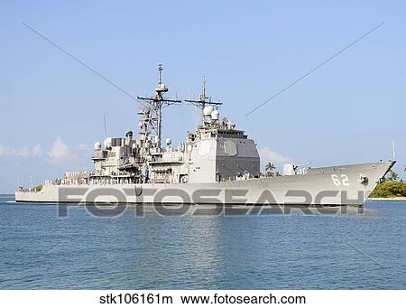 Guided missile cruiser USS Chancellorsville at Pearl Harbor. View Large Photo Image Picture - Guided missile cruiser USS Chancellorsville at Pearl Harbor.. Fotosearch