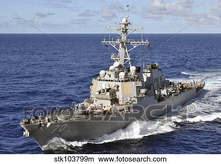 Guided-missile destroyer USS Hopper underway in the Pacific Ocean. View Large Photo Image Picture - Guided-missile destroyer USS Hopper underway in the Pacific Ocean.. Fotosearch