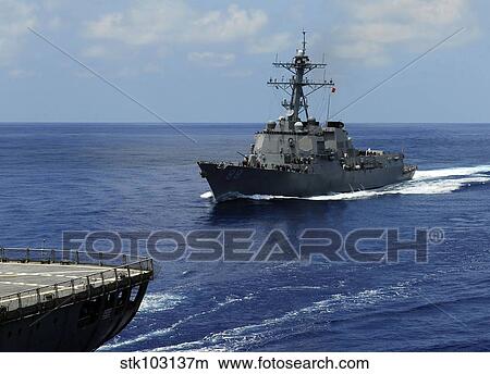 Guided-missile destroyer USS Preble approaching the Military Sealift Command oiler USNS John Ericsson. View Large Photo Image Picture - Guided-missile destroyer USS Preble approaching the Military Sealift Command oiler USNS John Ericsson.. Fotosearch