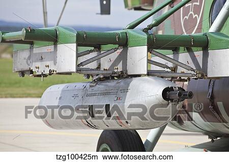 Picture - Gun pod on a Slovakian Mi-17 helicopter.. Fotosearch