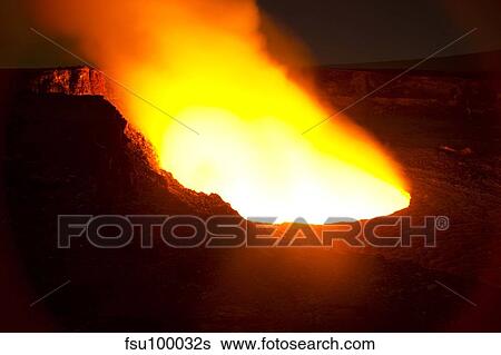 Stock Photograph - Halema'uma'u Crater of Kilauea Volcano, Big Island of Hawaii.. Fotosearch