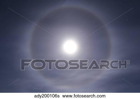 Halo around full moon taken near Gleichen, Alberta, Canada. View Large Photo Image Stock Photograph - Halo around full moon taken near Gleichen, Alberta, Canada.. Fotosearch