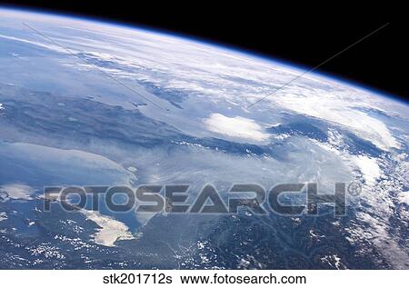 Stock Photograph - Haze in the Po River Valley of Italy.. Fotosearch