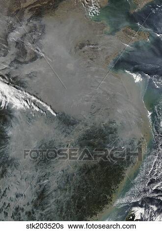 Stock Photograph - Haze over eastern China.. Fotosearch