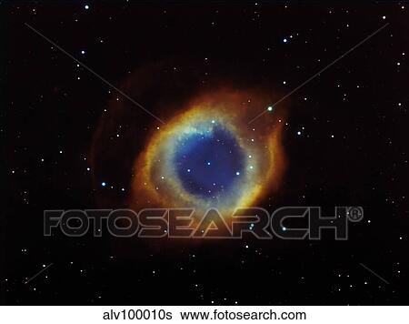 Stock Photograph - Helix nebula in Aquarius (NGC 7293).. Fotosearch