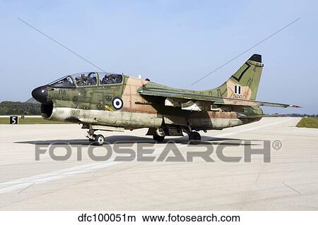 Hellenic Air Force TA-7C Corsair taxiing at Araxos Air Base. View Large Photo Image Picture - Hellenic Air Force TA-7C Corsair taxiing at Araxos Air Base.. Fotosearch
