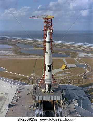 High angle view of the Apollo 4 spacecraft on the launch pad. View Large Photo Image Stock Photograph - High angle view of the Apollo 4 spacecraft on the launch pad.. Fotosearch