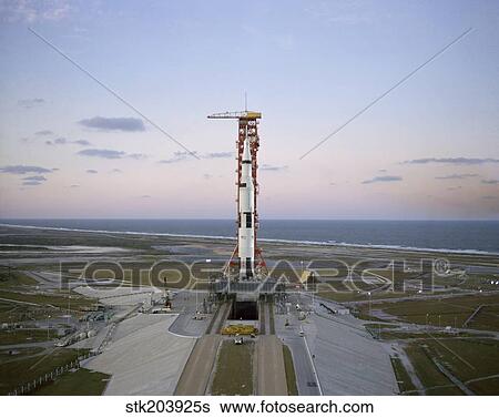 High-angle view of the Apollo 8 spacecraft on the launch pad. View Large Photo Image Stock Photograph - High-angle view of the Apollo 8 spacecraft on the launch pad.. Fotosearch