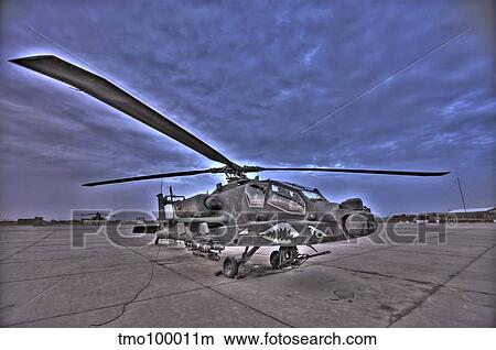 High dynamic range HDR photo of an AH-64D Apache Longbow Block III attack helicopter. View Large Photo Image Picture - High dynamic range HDR photo of an AH-64D Apache Longbow Block III attack helicopter.. Fotosearch