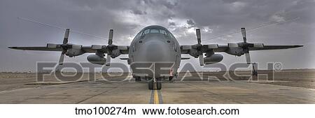 Picture - High dynamic range image of a U. S. Air Force C-130 Herucles. Fotosearch