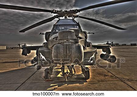 High dynamic range photo of an AH-64D Apache Longbow Block III attack helicopter. View Large Photo Image Picture - High dynamic range photo of an AH-64D Apache Longbow Block III attack helicopter.. Fotosearch