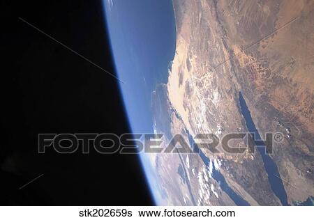 High oblique scene looking toward the Sinai Peninsula and the Mediterranean Sea. View Large Photo Image Stock Photograph - High oblique scene looking toward the Sinai Peninsula and the Mediterranean Sea.. Fotosearch