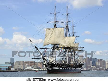 HMS Guerriere in the Boston Harbor. View Large Photo Image Picture - HMS Guerriere in the Boston Harbor.. Fotosearch