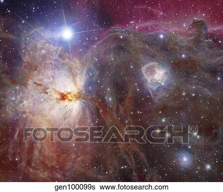 Horsehead Nebula region in infrared and visible light. View Large Photo Image Stock Photograph - Horsehead Nebula region in infrared and visible light.. Fotosearch