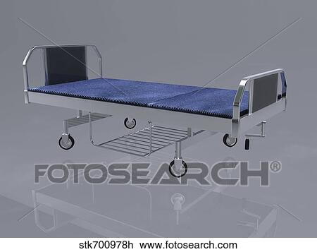 Hospital bed. Drawing | stk700978h | Fotosearch