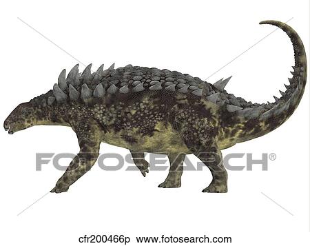Stock Illustration - Hungarosaurus dinosaur, white background.. Fotosearch