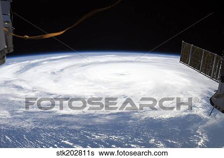 Stock Photograph - Hurricane Bill in the Atlantic Ocean. Fotosearch