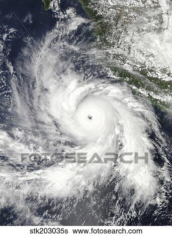 Hurricane Rick hovers over the eastern Pacific Ocean. View Large Photo Image Stock Photograph - Hurricane Rick hovers over the eastern Pacific Ocean.. Fotosearch