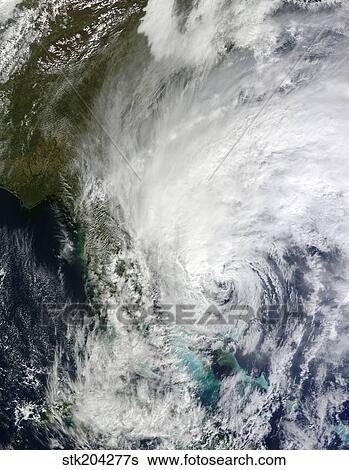 Hurricane Sandy off the southeast United States. View Large Photo Image Stock Photograph - Hurricane Sandy off the southeast United States.. Fotosearch