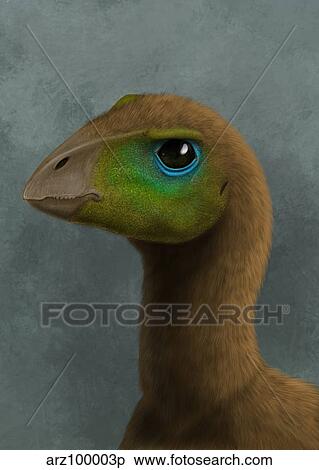 Stock Illustration - Hypsilophodon dinosaur portrait.. Fotosearch